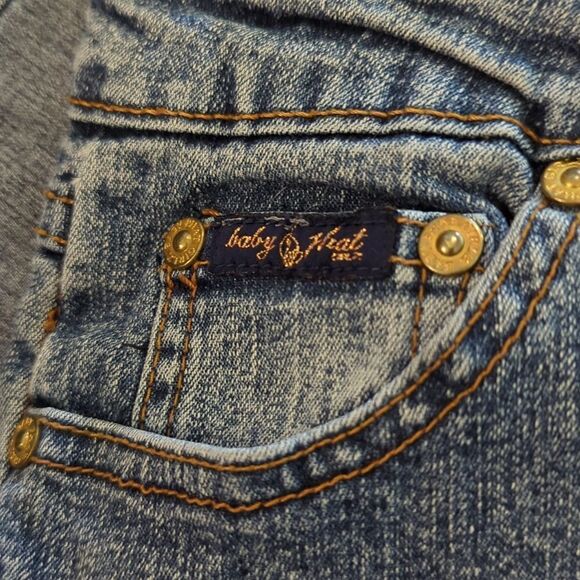 Baby‎ Phat girls vintage denim capris with gold sequins size 12 - Picture 5 of 7